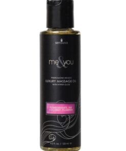 Sensuva Me & You Massage Oil - 4.2 oz Pomegranate Fig/Coconut Plumeria