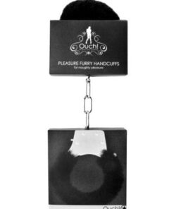 Shots Ouch Furry Pleasure Handcuffs - Black