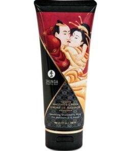 Shunga Kissable Massage Cream - 7 oz Sparkling Strawberry Wine