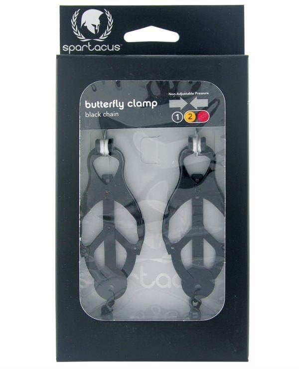 Spartacus Black Butterfly Style Nipple Clamps w/Chain