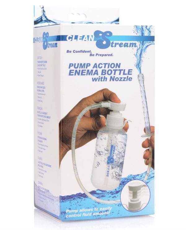 Cleanstream Pump Action Enema Bottle w/Nozzle - Clear