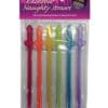 Naughty Glow in the Dark Rainbow Straws - Pack of 6