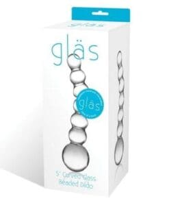 Glas 5" Curved Glass Beaded Dildo