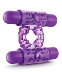 Blush Play With Me Double Play Dual Vibrating Cockring - Purple