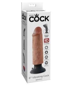 King Cock 6" Vibrating Cock - Tan