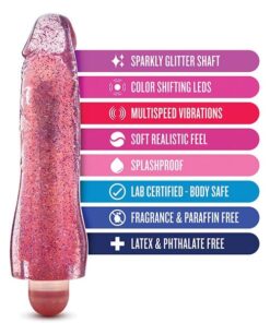 Blush Glow Dicks Glitter Vibrator Molly - Pink