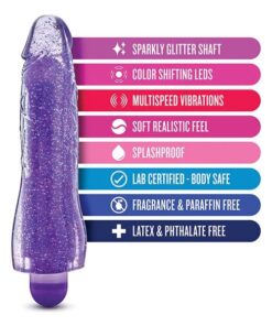 Blush Glow Dicks Glitter Vibrator Molly - Purple