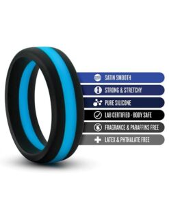 Blush Performance Silicone Go Pro Cock Ring - Black/Blue