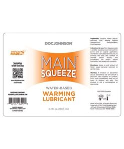 Main Squeeze Warming Water-Based Lubricant - 3.4 oz