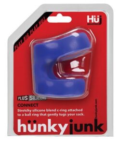 Hunky Junk Connect Cock Ring w/Balltugger - Cobalt