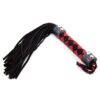 Plesur 15" Leather Flogger - Black/Red