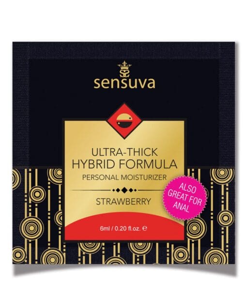 Sensuva Ultra Thick Hybrid Personal Moisturizer Single Use Packet - 6 ml Strawberry
