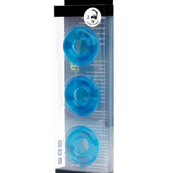 Sport Fucker Chubby Cockring Pack of 3 - Ice Blue