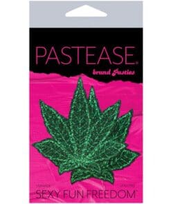 Pastease Glitter Marijuana Leafs - Green O/S