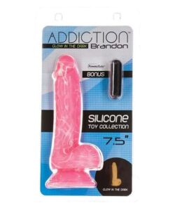 Addiction Brandon 7.5" Glow in the Dark Dildo - Pink