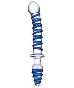 Glas 10" Mr. Swirly Double Ended Glass Dildo & Butt P