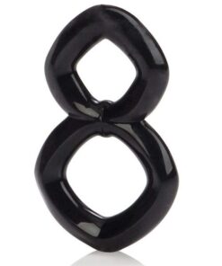 Crazy 8 Enhancer Double Cock Ring - Black