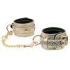 Spartacus Wrist Restraints w/Leather Lining - White Snakeskin Micro Fiber