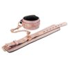 Spartacus Ankle Restraints w/Leather Lining - Pink Snakeskin Micro Fiber