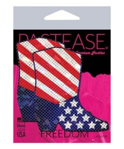 Pastease Premium Sparkling Stars & Strips USA Cowboy Boot - Red/White/Blue O/S