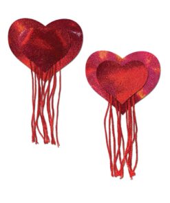 Pastease Tassel Holographic Heart - Red O/S