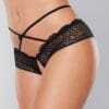 Adore Crayzee Open Panty w/Criss Cross Waist Straps & Lace Black O/S