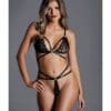 Adore the Flame Strappy Lace Bra & Thong Black O/S