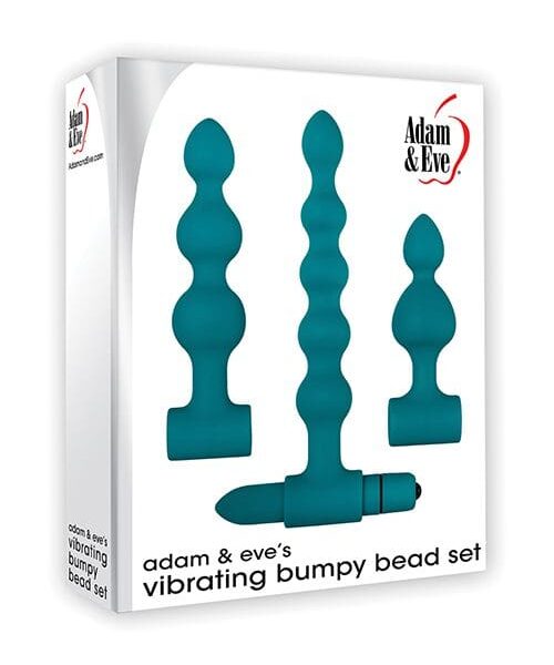 Adam & Eve Vibrating Anal Bumpy Bead Set - Teal