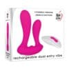 Adam & Eve Rechargeable Dual Entry Vibe w/Remote - Pink