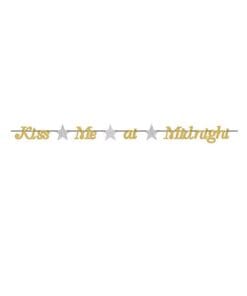 New Year's Kiss Me at Midnight Streamer - Gold/Silver