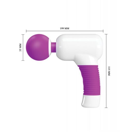 Pretty Love Super Power Fun Gun Massager - White/Fuchsia