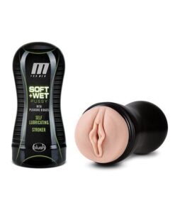 Blush M for Men Soft and Wet Pussy with Pleasure Ridges Self Lubricating Stroker - Vanilla