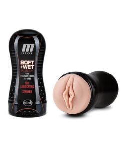 Blush M for Men Soft and Wet Pussy with Pleasure Ridges & Orbs Self Lubricating Stroker - Vanilla