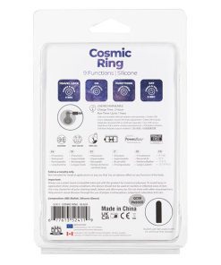Cosmic Cock Ring w/Rechargeable Bullet - 9 Functions Black