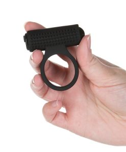 Cosmic Cock Ring w/Rechargeable Bullet - 9 Functions Black