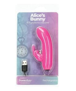 Alice's Bunny Rechargeable Bullet w/Rabbit Sleeve - 10 Functions Pink