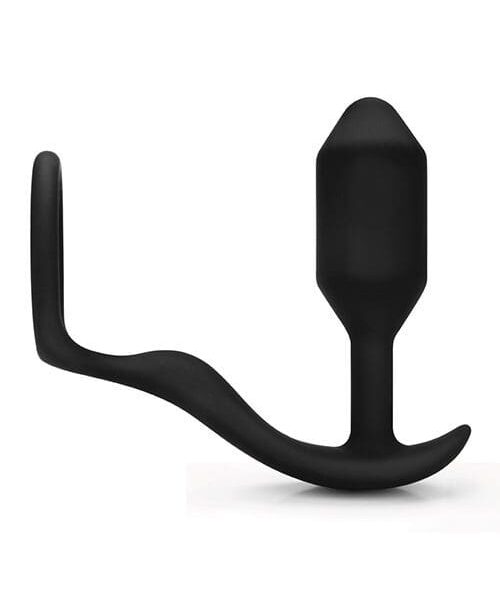 b-Vibe Snug & Tug Weighted Silicone & Penis Ring - 128 g Black