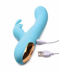 Curve Toys Power Bunnies Snuggles 10x Silicone Rabbit Vibrator - Blue