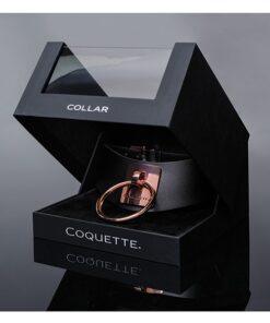 Pleasure Collection Adjustable Collar - Black/Rose Gold