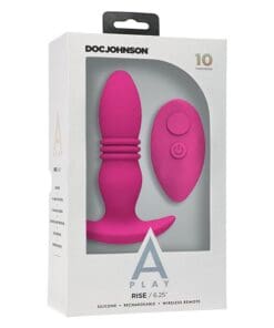 A Play Rise Rechargeable Silicone Anal Plug w/Remote - Pink