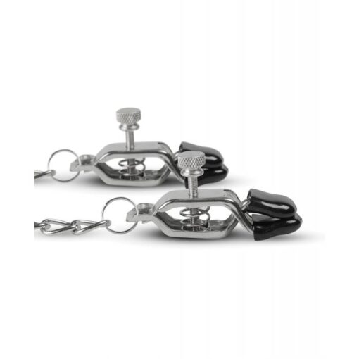 Easy Toys Big Nipple Clamps w/Chain - Silver