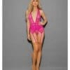 Euphoria Mesh Bustier w/Hose Hot Pink O/S