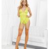 Neons Bustier w/Nude Hose & G-String Neon Lime LG