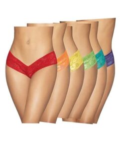 6 pc Low Rise Neon Pride Panty Pack Asst. Colors O/S