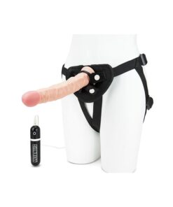 Lux Fetish 8.5" Realistic Vibrating Dildo w/Strap On Harness Set