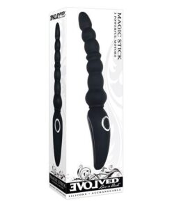 Evolved Magic Stick Beaded Vibrator - Black