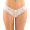 Poppy Crotchless Floral Lace Panty White L/XL