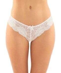 Poppy Crotchless Floral Lace Panty White L/XL