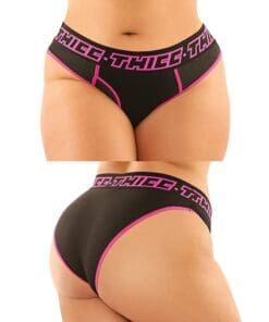 Vibes Buddy Pack Thicc Athletic Mesh Boy Brief & Lace Thong Black/Pnk QN