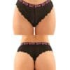 Vibes Buddy Sexy Bitch Lace Panty & Micro Thong Black/PNK L/XL